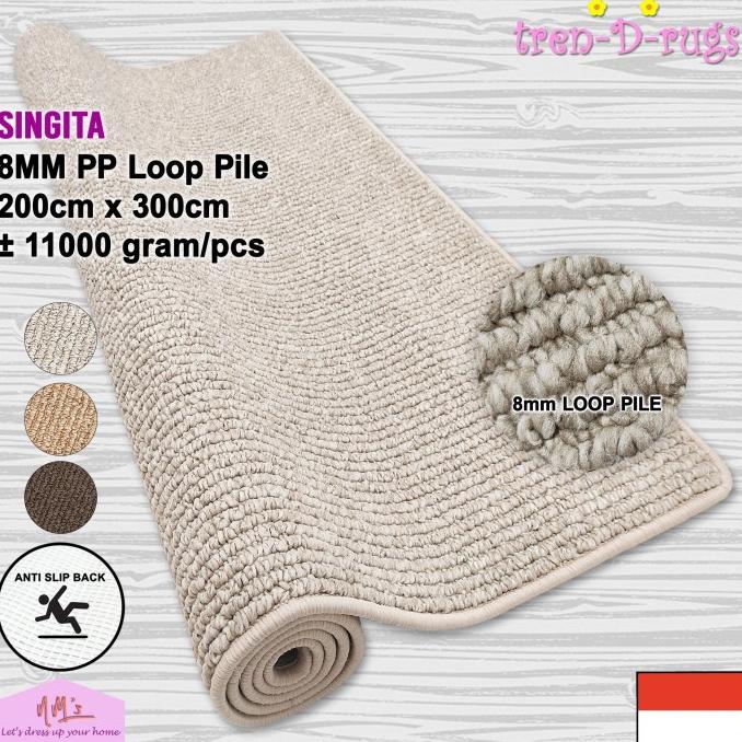 Promo Karpet permadani salur polos ruang tamu kamar tidur anti slip jumbo