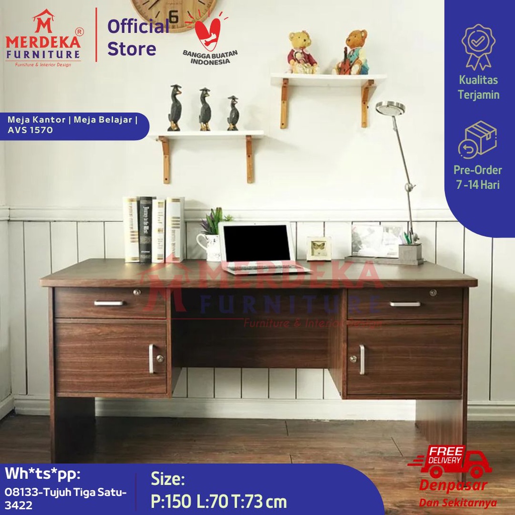 Meja Kantor | Meja Belajar | Meja Biro 1 AVS 1570