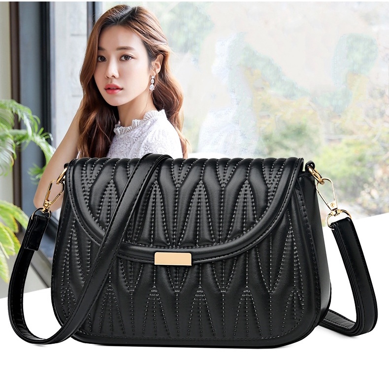 TAS SELEMPANG WANITA KOREA PESTA KULIT HITAM READA IMPORT SLING BAG BRANDED FASHION CEWEK MURAH REMAJA KEKINIAN TA709B5 PREMIUM BATAM SIMPLE CASUAL