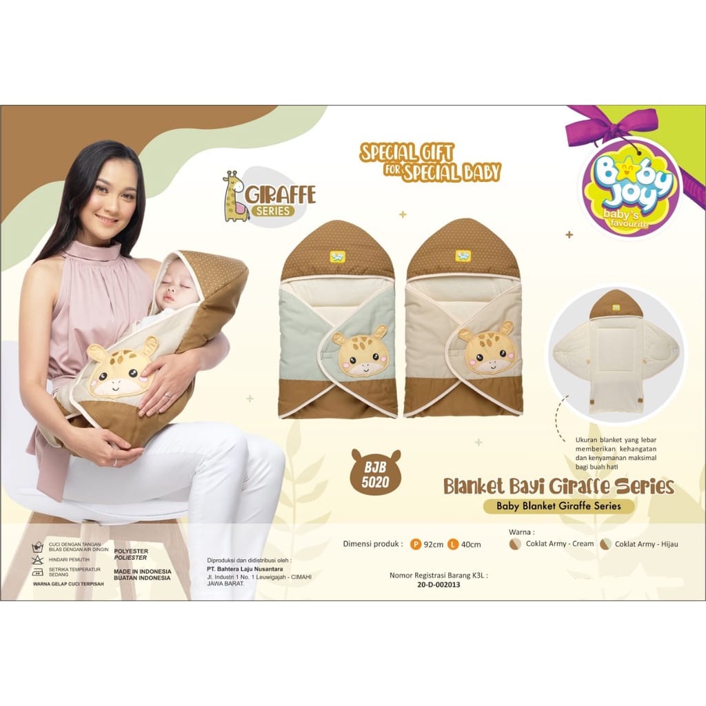 Baby Joy BJB5020 Baby Blanket Giraffe Series - Selimut Bayi