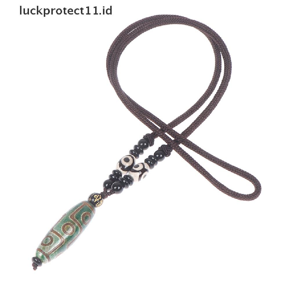 /Fashion Hot// Fashion// 1Pc Sembilan Mata Tibet Dzi Liontin Kalung Tibet Surga Manik Membawa Keberuntungan.