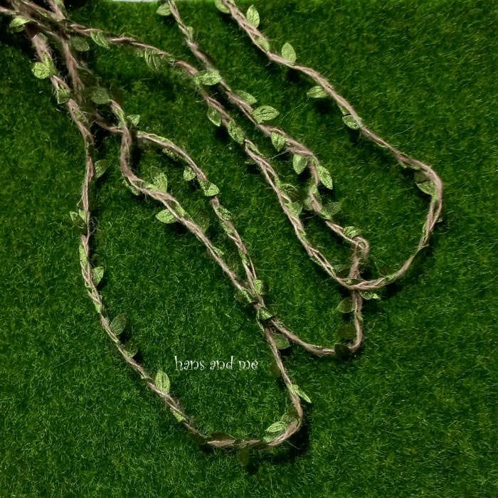 Craft Tali Goni Rami Daun Sulur Hiasan Pita Vintage