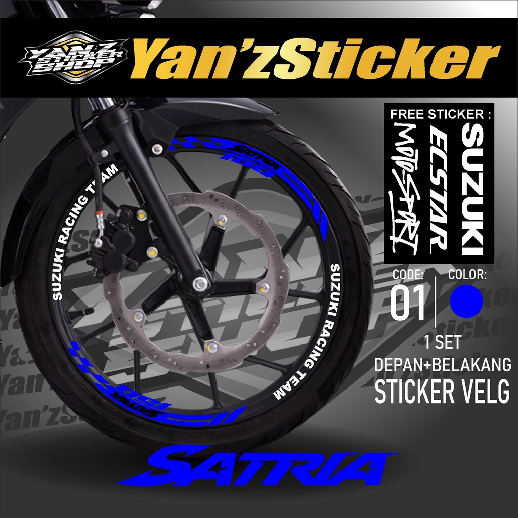 Aksesoris Stiker Cutting Sticker List Velg Motor Suzuki Satria Fu 150 Lis Pelek Velk Variasi Set Dep
