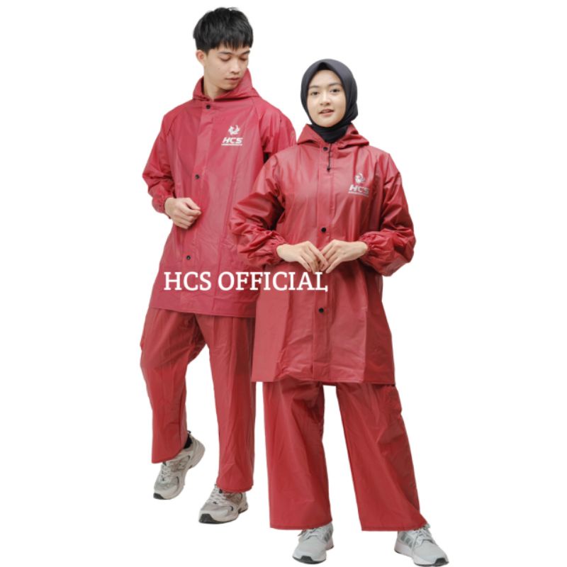 RAINCOAT,JAS HUJAN Terbaik Pria Wanita Stelan BY HCS Anti Rembes Maron