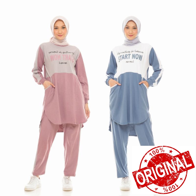 Set Bianca by Marrema - Setelan Olahraga Wanita Jumbo Muslimah Terbaru Kekinian