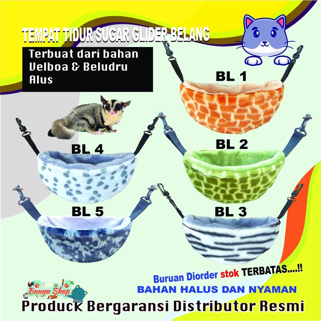 Ayunan sugar glider-tempat tidur sugarglider-doraemon belang-Sleeping Pouch