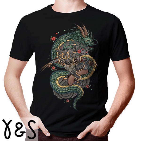 KAOS DISTRO PRIA WANITA PREMIUM original green dragon samurai warrior