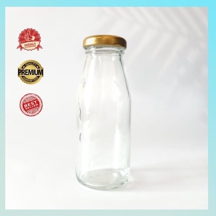 [4 pcs] Botol Kaca Jus Bening 300ml | Botol Kaca Jus Bening 180ml