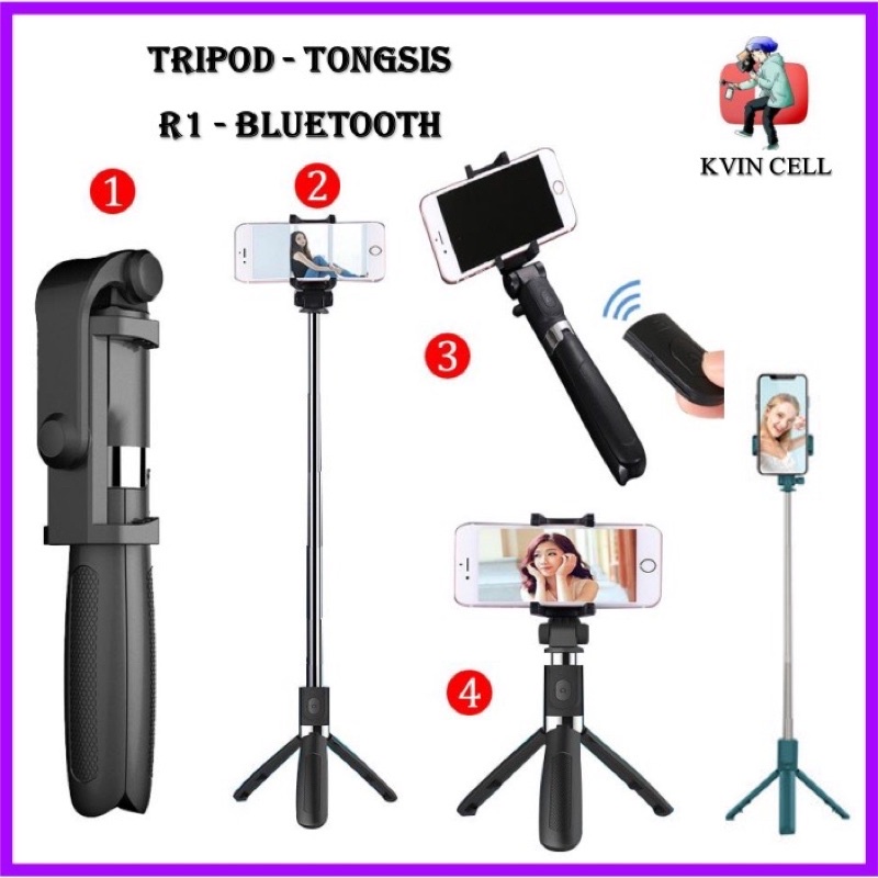 TONGSIS TRIPOD 3IN1 REMOTE SELFIE STICK TRIPOD 360° / TONGSIS TRIPOD TOMSIS BLUETOOTH/ TRIPOD R1