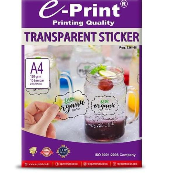 

New! Sticker Transparant A4 150 Gsm I E-Print Transparent Sticker Paper A4 150Gsm Ter ✔