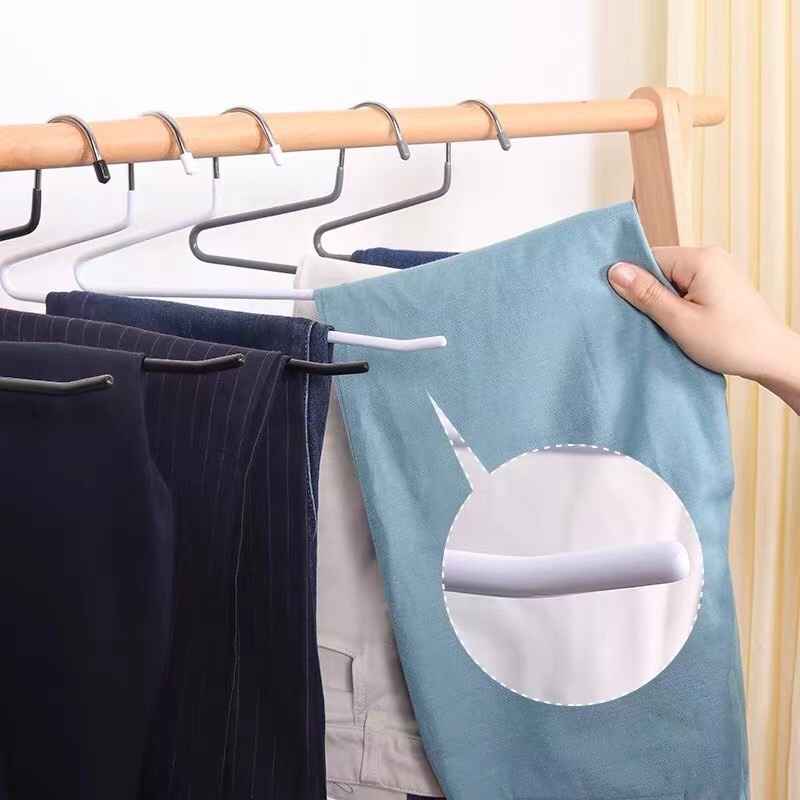 LEXJAKARTA  Pants Rack Stainless Minimalist Wardrobe Holder Dress Hanger Gantungan Pashmina Celana Besi Stainless Balut Karet Hanger Baju Kawat Lapis Plastik