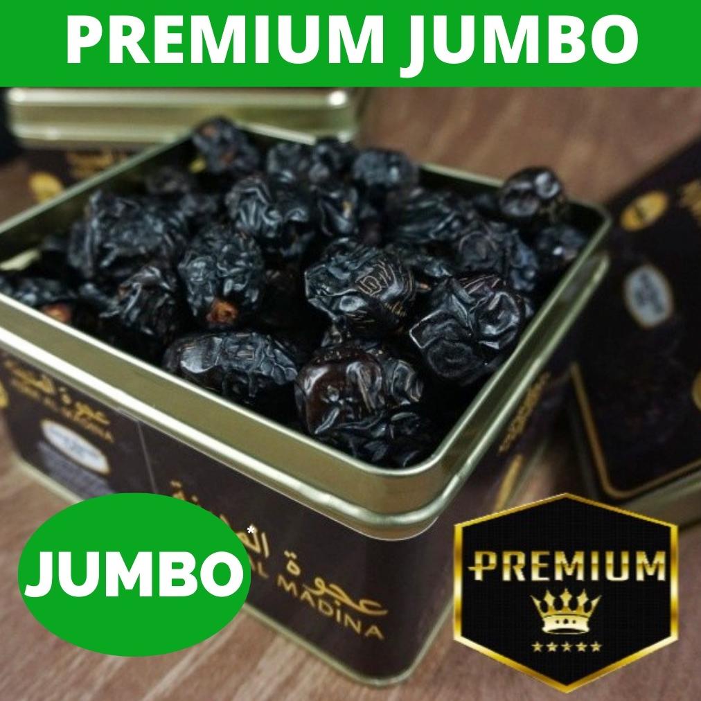 

[BAYAR DITEMPAT] Kurma Ajwa AL Madinah / Kurma Ajwa Kaleng PREMIUM BPOM 1 kg ORIGINAL