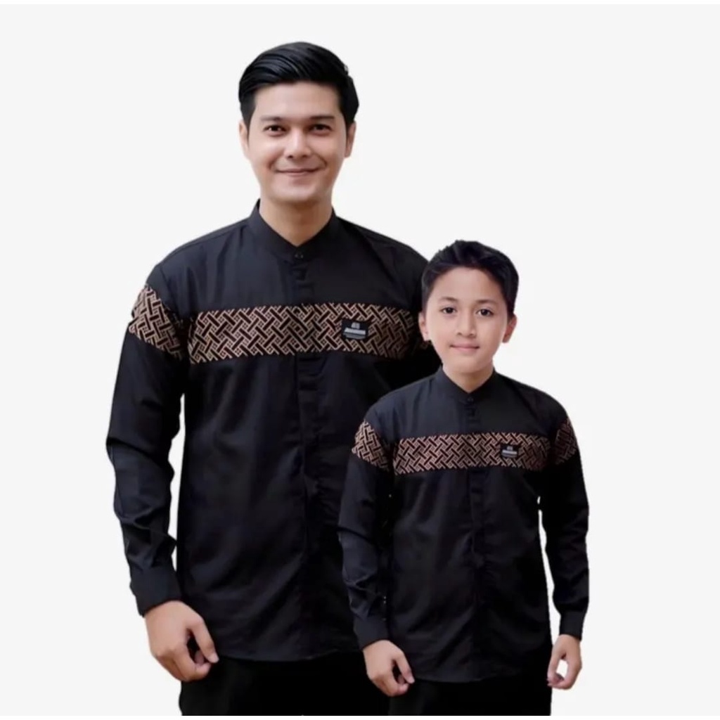 Baju Koko Pria I Kemeja Koko Kombinasi Batik Qinang