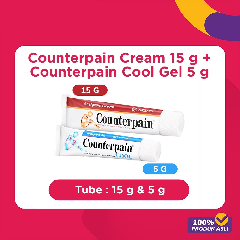 Counterpain 15G / Counterpain Cream 15gr / Krim Pereda Nyeri Otot (BONUS 5gr Cool)