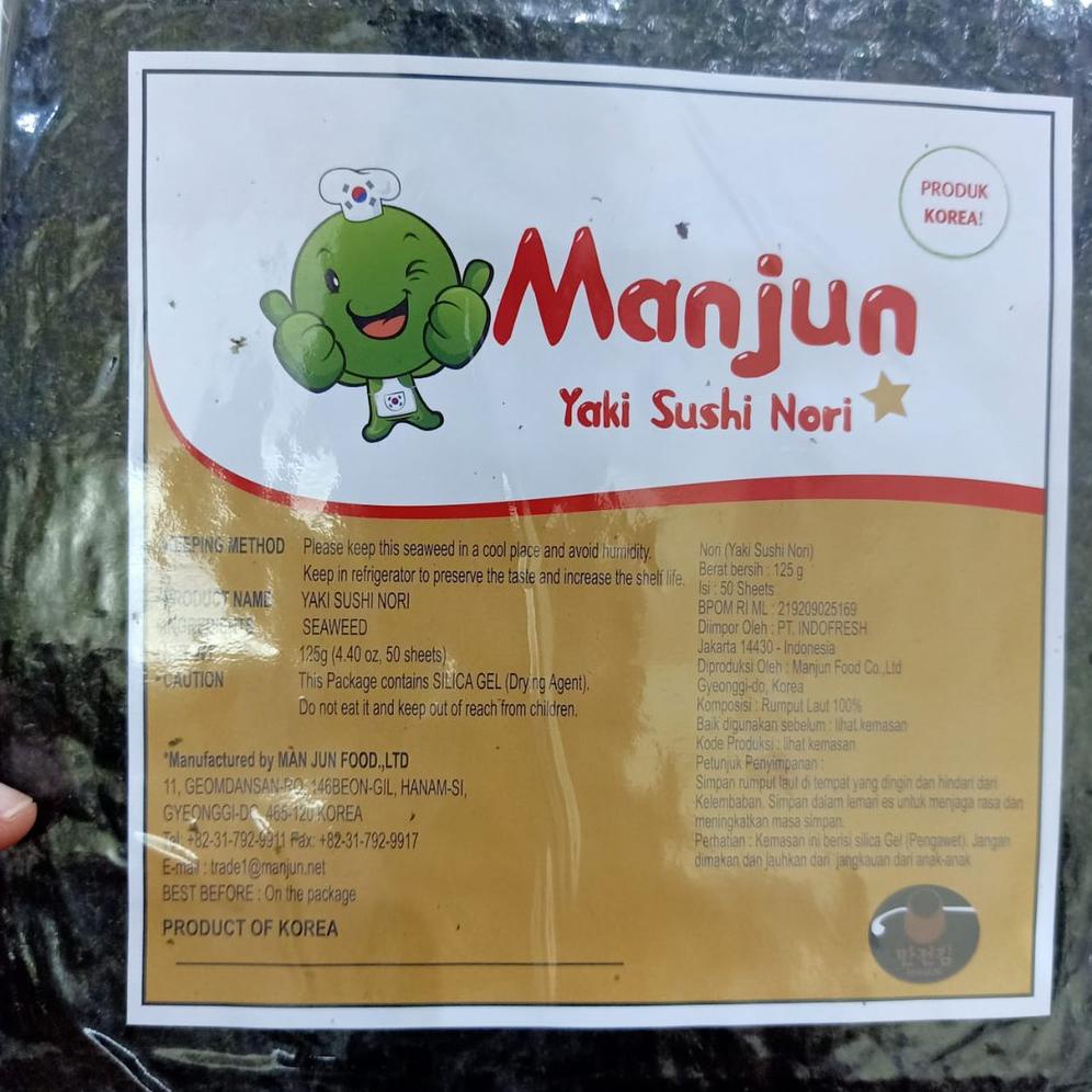 

[BAYAR DITEMPAT] [BEST SELLER] Manjun Yaki Sushi Nori 125 gram ( 50 sheets)