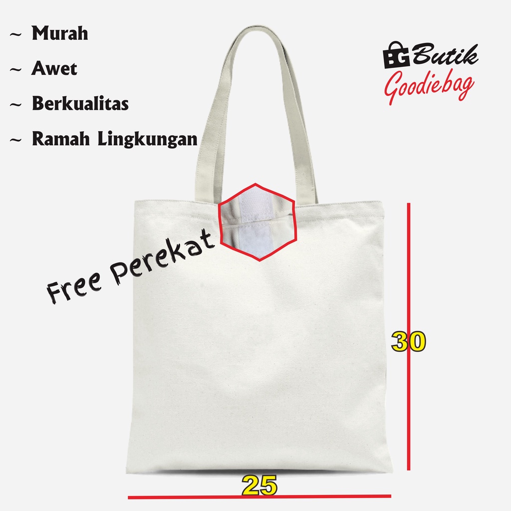 

Tas Souvenir / Goodie Bag / Totebag / Tas Blacu Premium Polos Custom Free Perekat 25x30