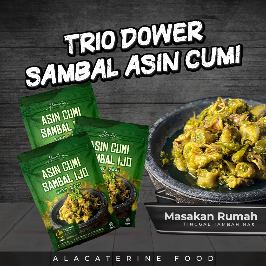 

Alacaterine Food | Paket 3 Asin Cumi Sambal Ijo | Masakan & Makanan Siap Saji