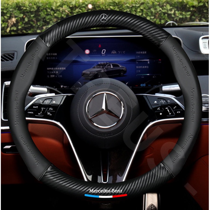 Sarung Setir Mobil Mercedes Benz Untuk W207 W211 W205 W212 W204 W220 W206 W124 W213 W218 W222 Auto Steering Wheel Cover Pelindung Kemudi Interior Mobil Logo Printing 3D