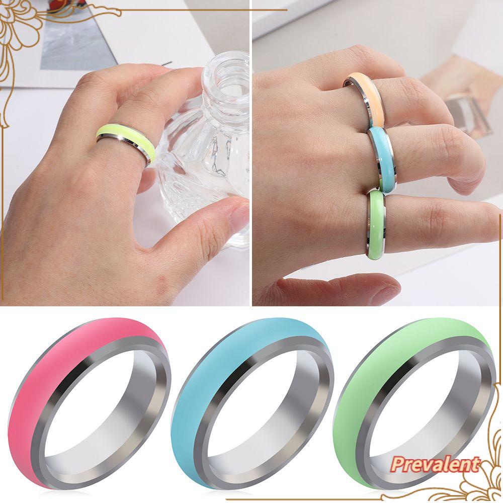 Preva Cincin Bercahaya Perhiasan Fashion Cincin Korea Noctilucent Tabs Novelty Glowing In The Dark