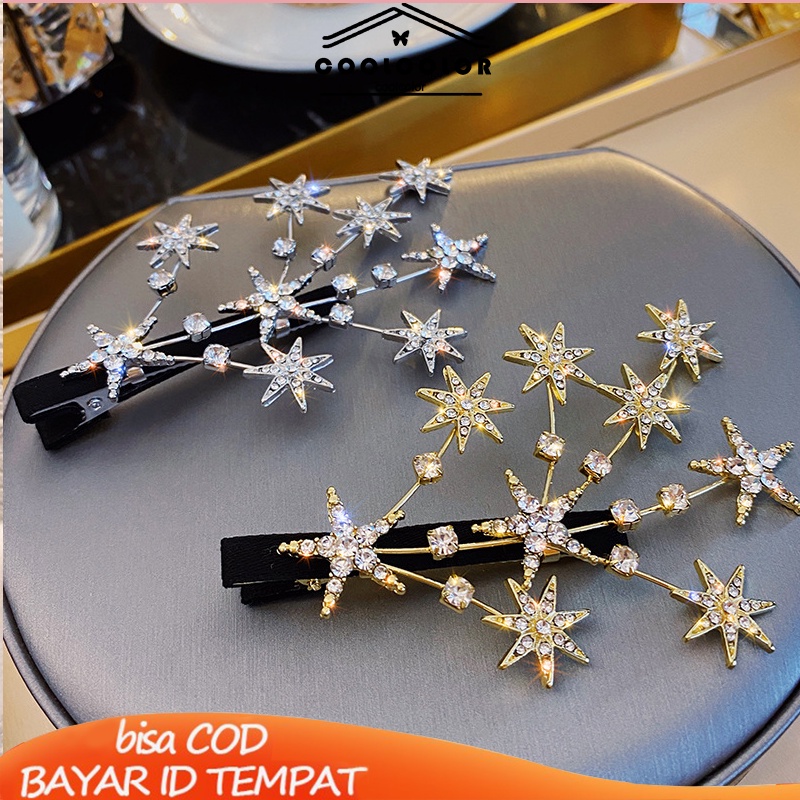 COD❤️Jepit Rambut Korea Wanita Fashion Motif Terbaru Full Bintang Permata Zirkon original- cl