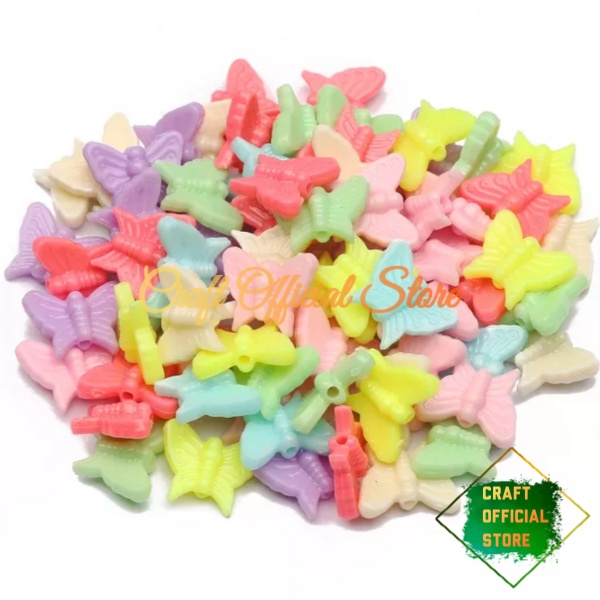 35 Pcs Manik Mote Kupu Kupu Mini Bahan Meronce