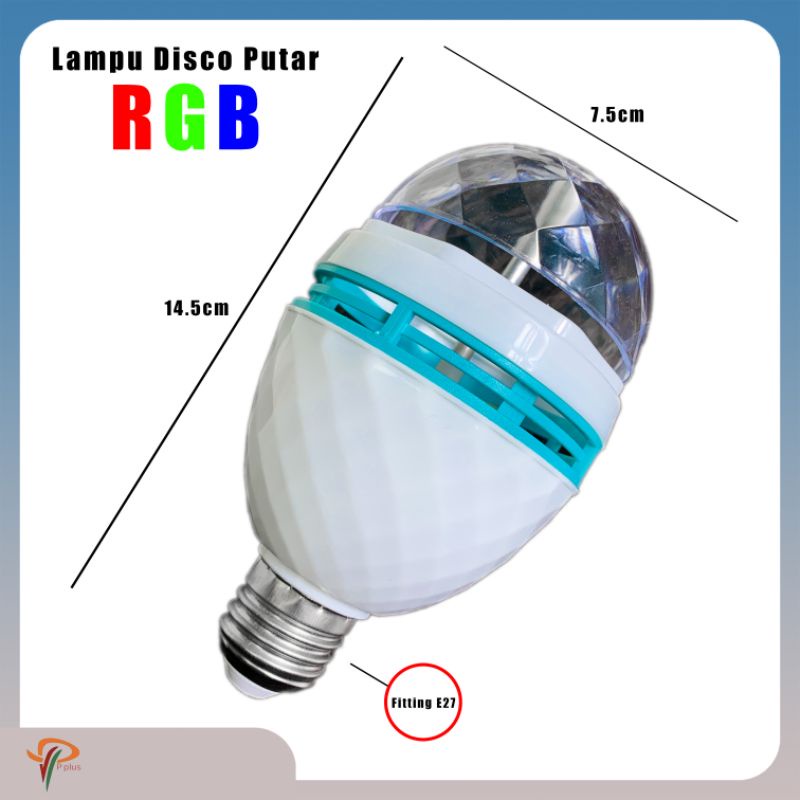 [ Pplus ] Lampu Disco  putar RGB full warna warni / LED Disco RGB Rainbow