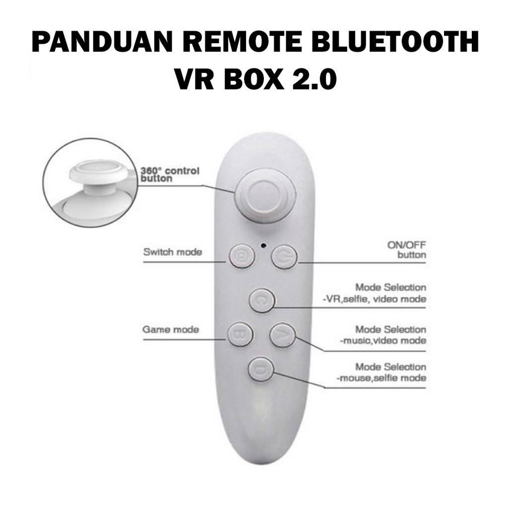 VR Box Remote Stick / Joystick Bluetooth Gamepad Remote HP PC Virtual Reality Android iOS Tablet