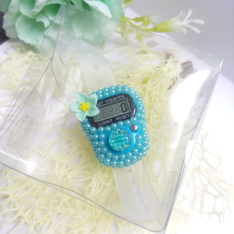 tasbih digital hias mutiara belah/tasbih digital cantik/tasbih digital murah/tasbih/alat dzikir