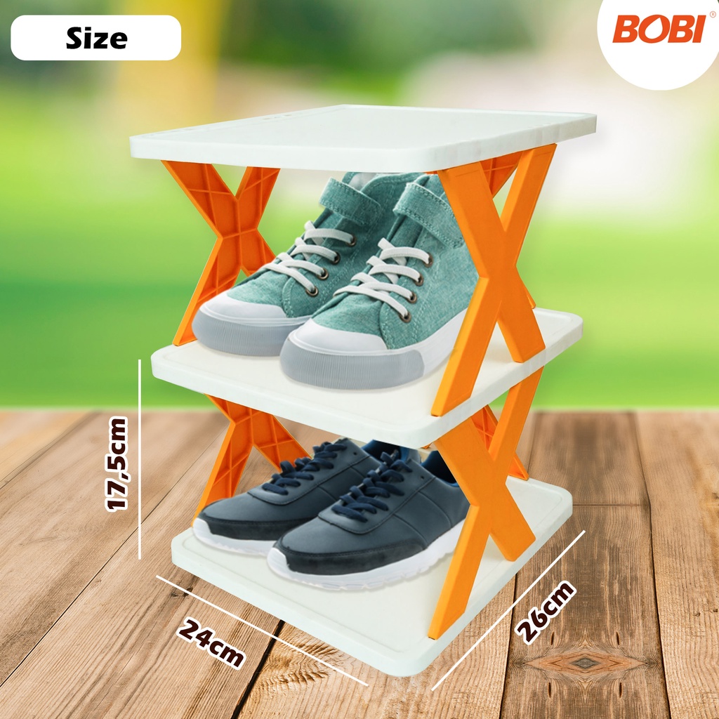 RAK SEPATU SILANG //  RAK SEPATU ZIGZAG PREMIUM BOBI // RAK SEPATU 4 atau 3 SUSUN - WARNA RANDOM