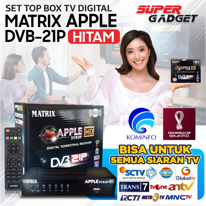 Set Top Box Matrix Apple DVB2IP STB Antena TV Digital Wifi Hitam BERKUALITAS