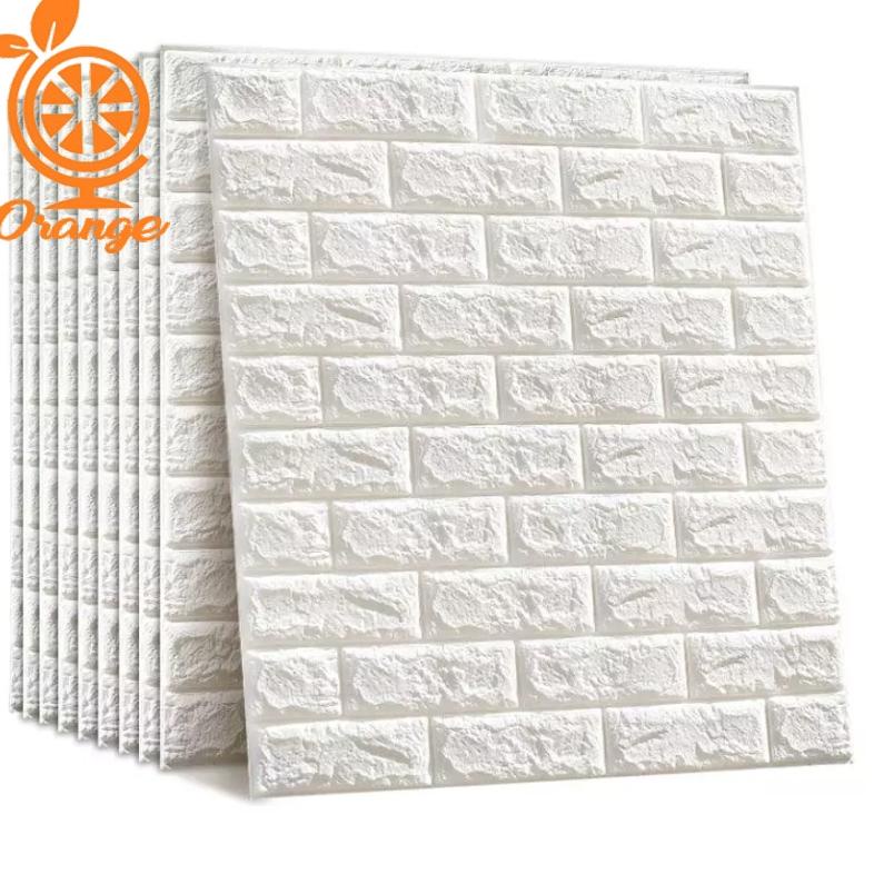 PAKET 10 LEMBAR Wallpaper Dinding 3D Foam Wallpaper Dinding Brick Foam Batu Bata HD88 ◦ PBG.21De22w