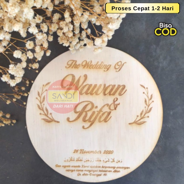 laser kayu laser mahar lingkaran laser cutting nama