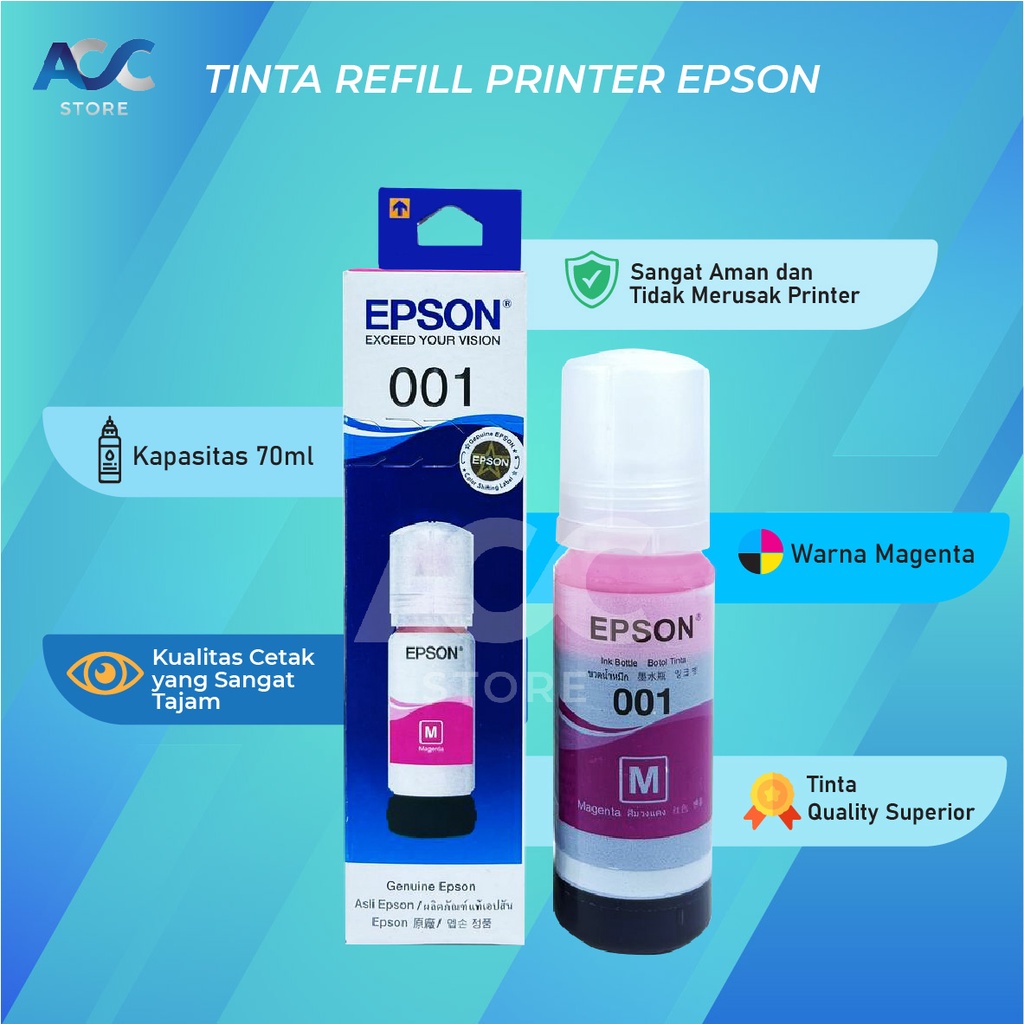 1 SET 4 PCS Tinta Epson 001 Isi Ulang Printer L4150 L4160 L6190 L6160 L6170 Premium