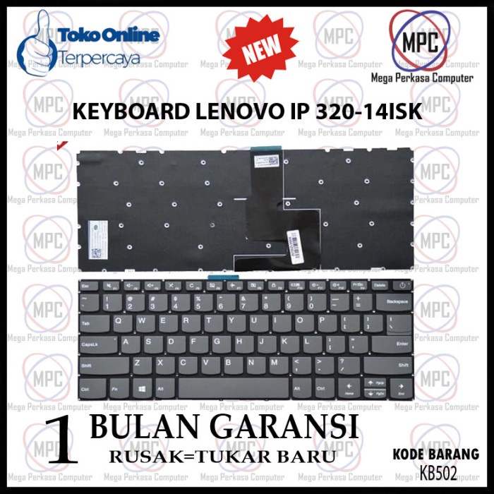 Keyboard Keyboard Lenovo Ip 320-14Isk Tombol Power
