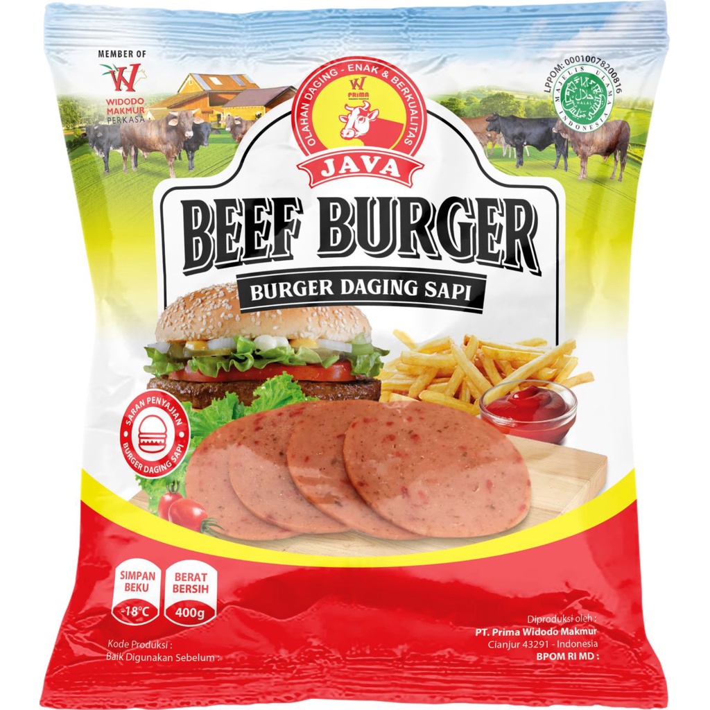 MINI BEEF BURGER JAVA 280GR ISI 10PCS HALAL DAGING SAPI OLAHAN HALAL