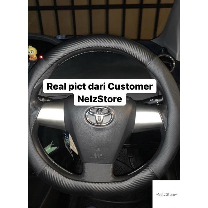 Termurah Sarung Stir Flat Bottom Carbon Toyota Yaris Bakpao