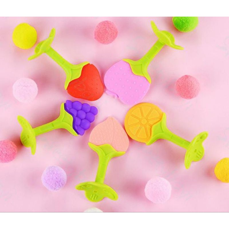 TEETHER BAYI BENTUK BUAH GIGITAN BAYI BENTUK BUAH TEETHER SILICONE BAYI MAINAN GIGITAN BAYI BABY FRUIT TEETHER SILICONE SILIKON