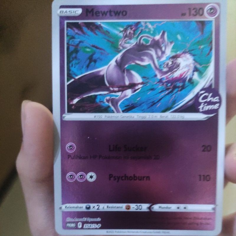 pokemon mewtwo chatime promo card