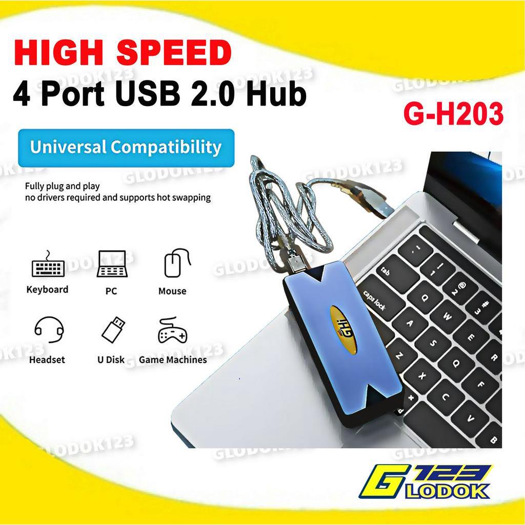 USB2.0 Hub 4 Port Desktop High Speed Data Memory Komputer Laptop