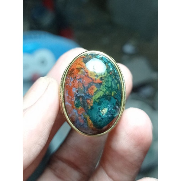 cincin batu akik super pancawarna kembang lain garut phyrus dan pancawarna dim kantor