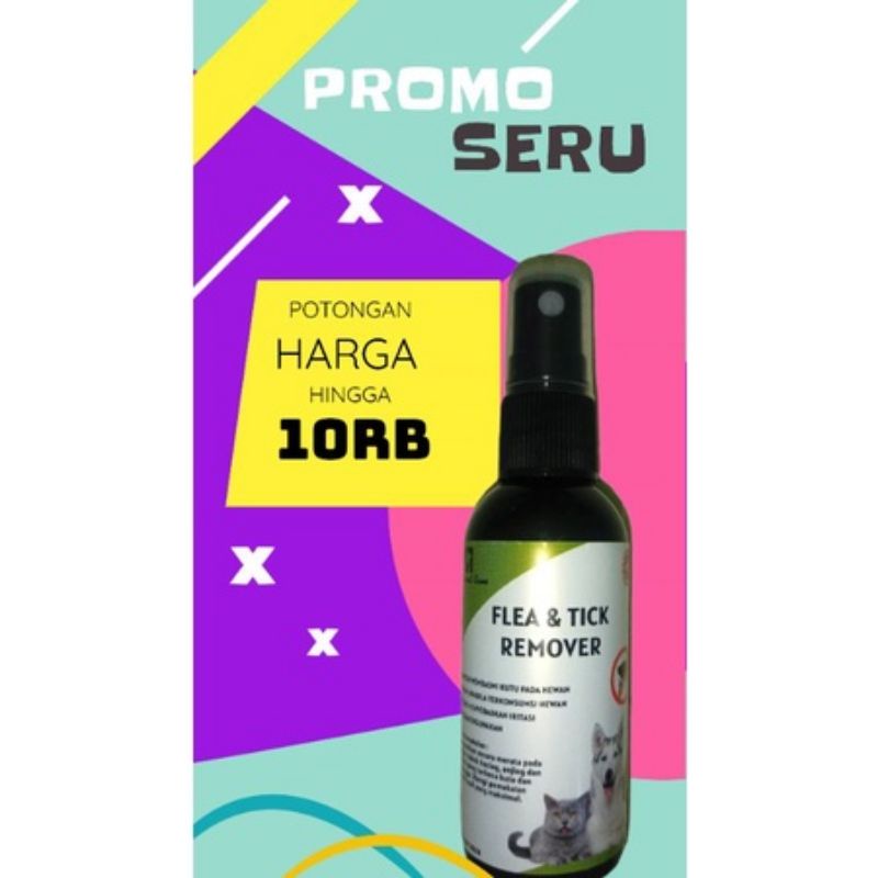 Obat Kutu Kucing Spray Aman Terjilat Flea &amp; Tick Remover 60ml