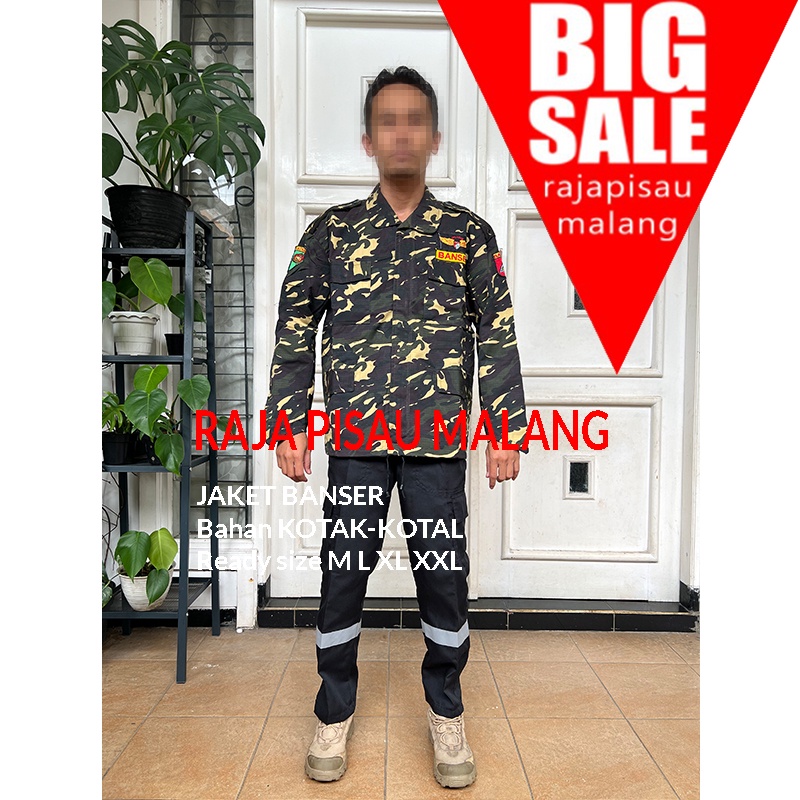 BIG SIZE (M-XXL) TANPA Bonus Nama Jaket Banser Semi Parka Army Bolak Balik Full Atibut US Muda / Nato