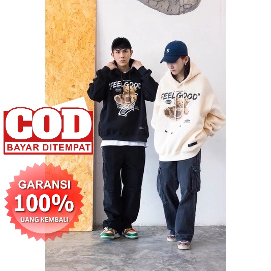 Promo COD Hoodie Couple Pasangan Pria Wanita Brown Bear Men &amp; Women Casual Oversize Hoodies Long Sleeve Pullovers Thicken Couple Hoodie Hooded Sweater Velvet Couple Clothes