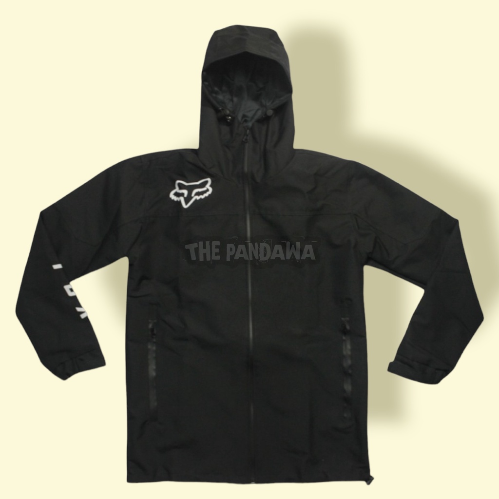 PARACHUTE JACKET JAKET PRIA - JAKET TRAIL - JAKET WATERPROOF FOX HITAM (BLACK) ,JAKET KTM HUSQVARNA 