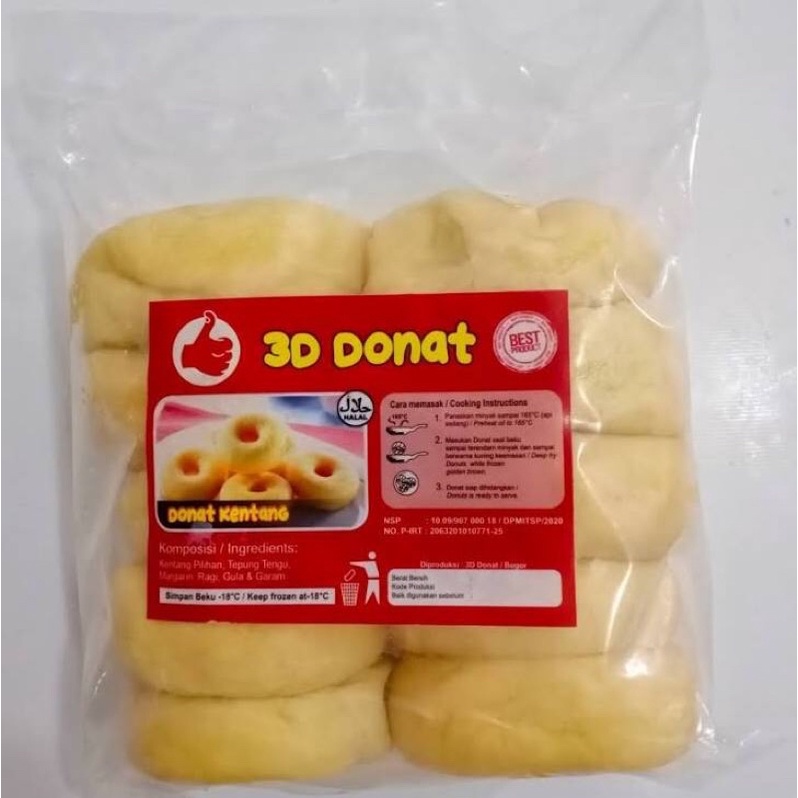 donat besar kentang 3D isi 10