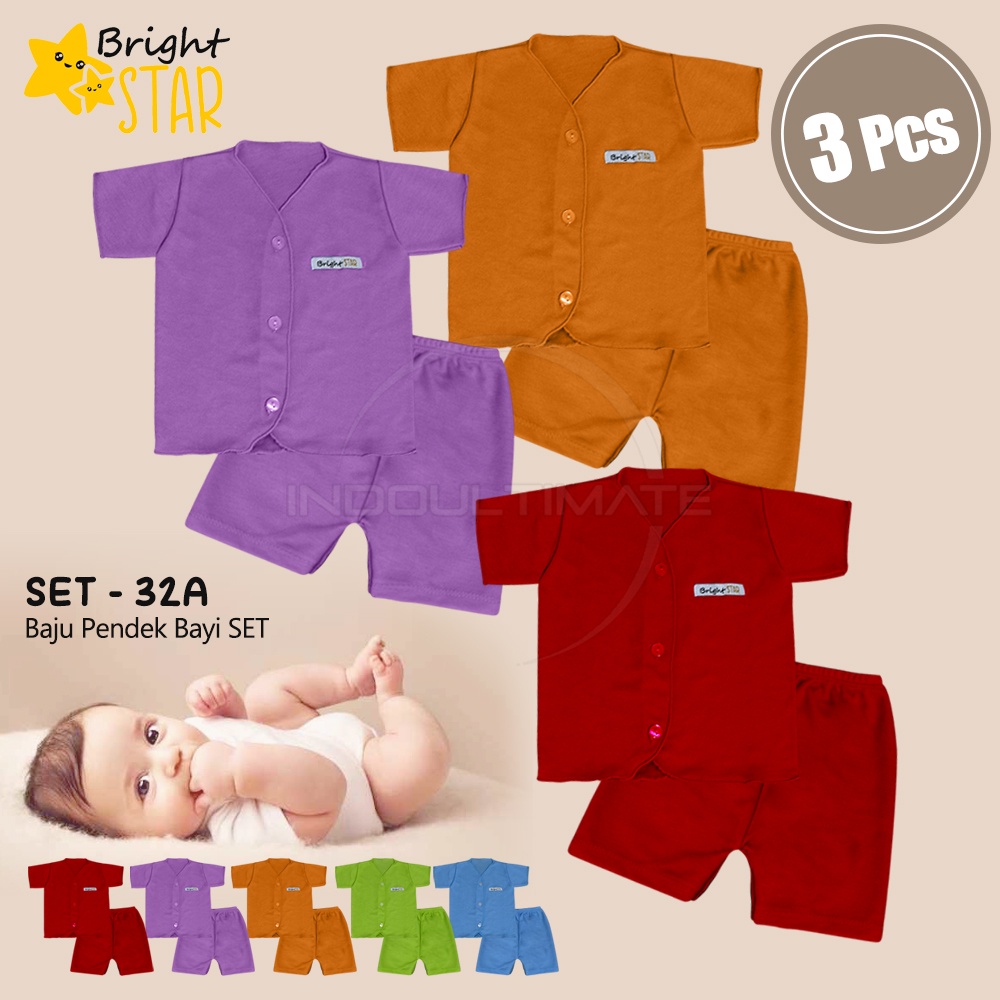 3in1 Setelan Baju Bayi BRIGHT STAR SET-33-A SET-33-B Setelan Lengan Panjang + Celana Panjang Bayi SET-32-A SET-32-B Setelan Baju Bayi Lengan Pendek + Celana Pendek Bayi Baju Bayi SET-31A SET-31B Baju Harian Bayi Atasan Kaos Bayi