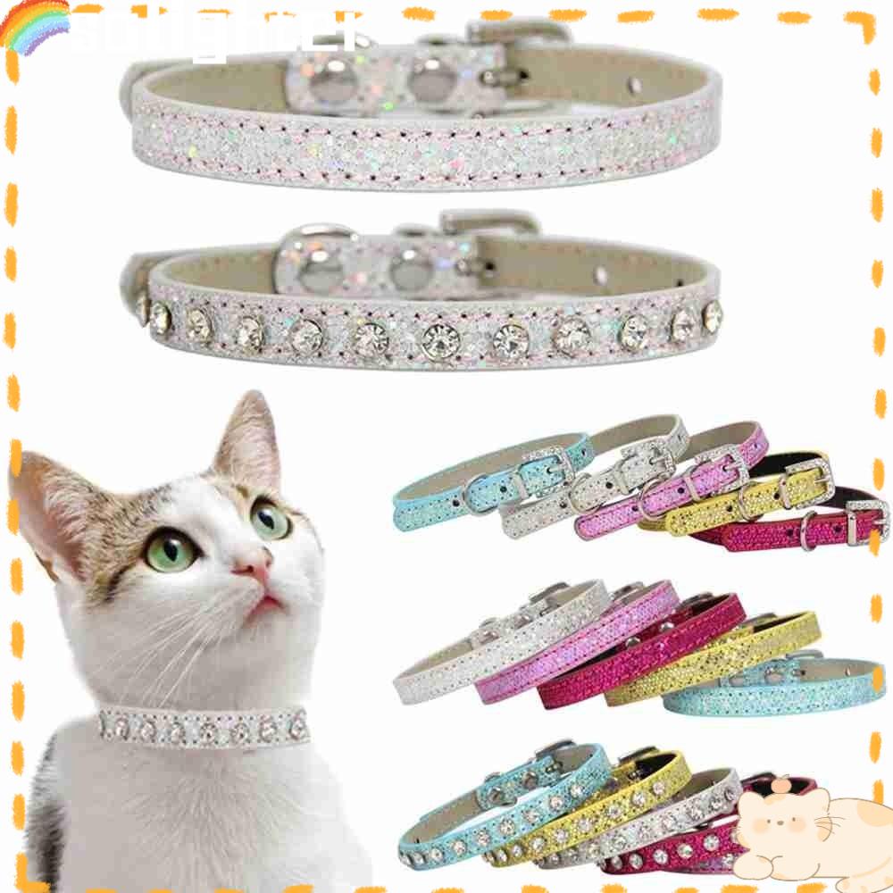 Solighter Anjing Berlian Imitasi Kerah Fashion Rhinestones Adjustable Kristal Berlian Liontin