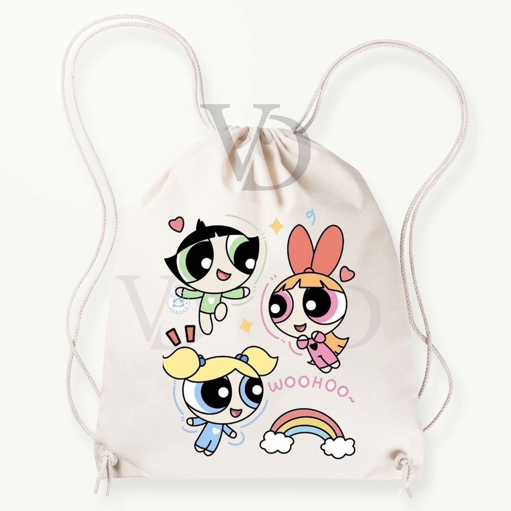 tas serut kanvas disney cartoon / tas gendong lucu / hampers anak