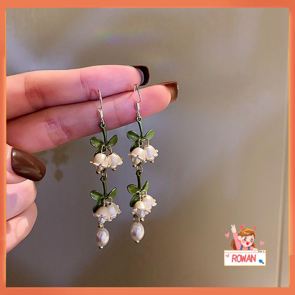 R-bunga Lily Menjuntai Anting Hadiah Wanita Perhiasan Gaya Korea Piercing Drop Earrings