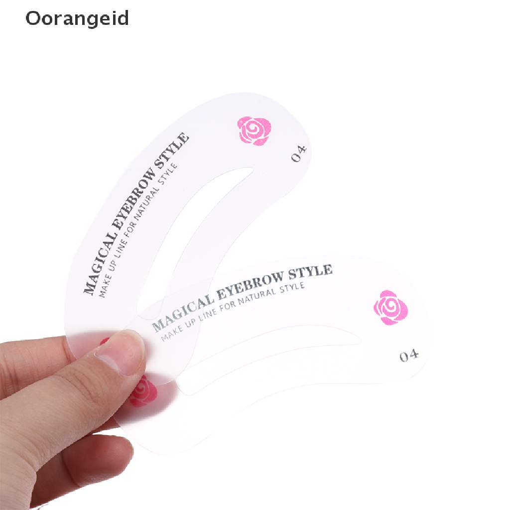 [orange * Bagus] 24Pcs Pembentuk Alis Membentuk Stensil Grooming Charm Brow Card Template Makeup [ID]